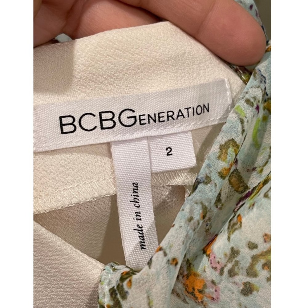 BCBGeneration Ivory Light Blue Jumpsuit - Picture 2 of 8